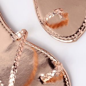 mirela rose gold flat sandals